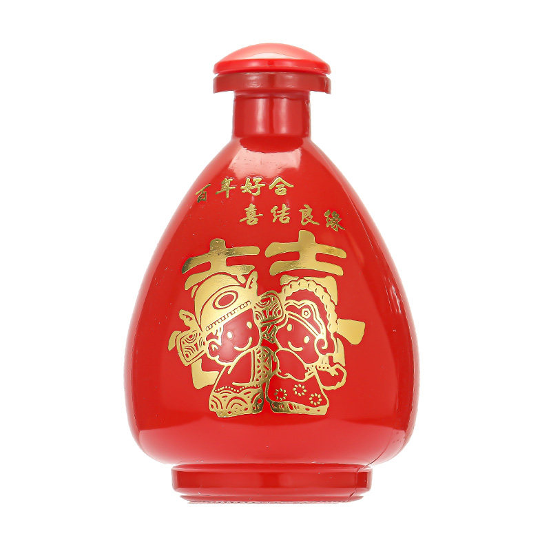 红色玻璃中式风密封罐