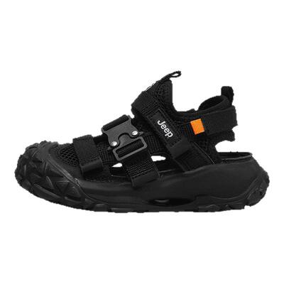 JEEP儿童包头运动凉鞋2025夏季新款透气防滑网面男童女童休闲鞋子