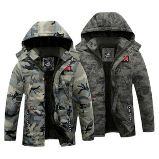冬季户外防水棉服男加绒加厚棉衣军棉大衣保暖外套工作服劳保棉袄