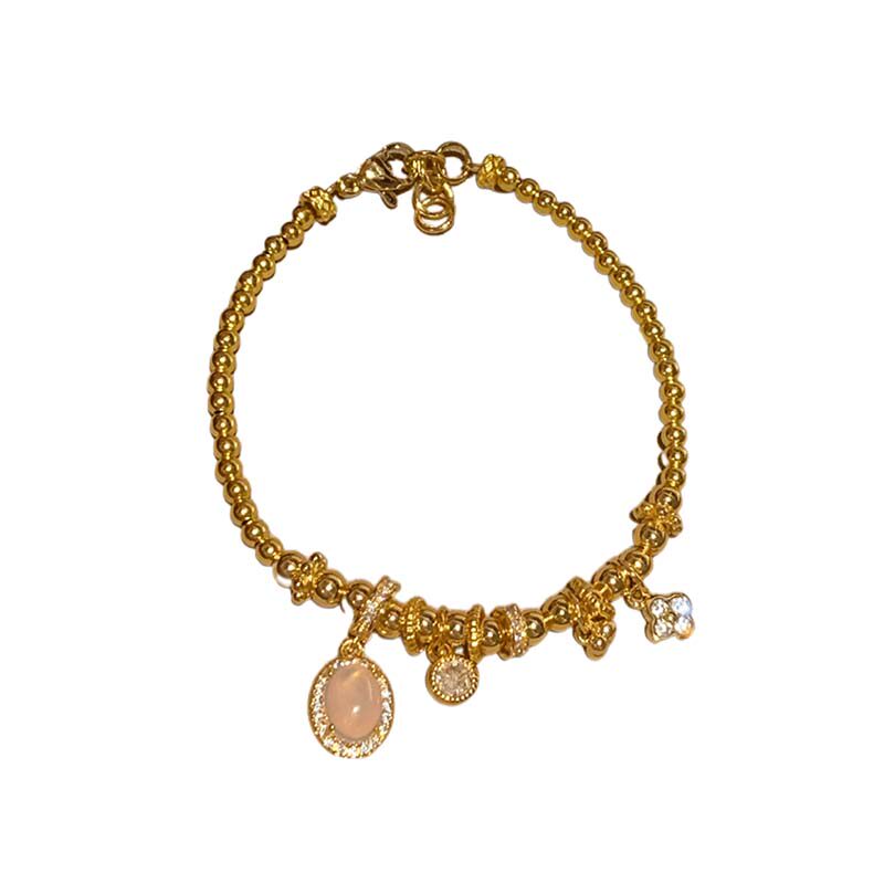 铜镀银手链女款新中式金色手串闺蜜手链轻奢小众精致龙心盘缠手绳