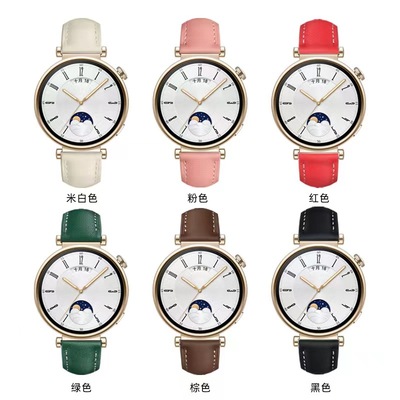 华为真皮gt5gt4牛皮原装手表带女