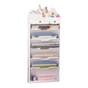 悟生多功能折叠头等舱桌边放书架学生课桌收纳神器课室教室书桌置物架带轮可移动落地书本初高中书袋挂袋桌面