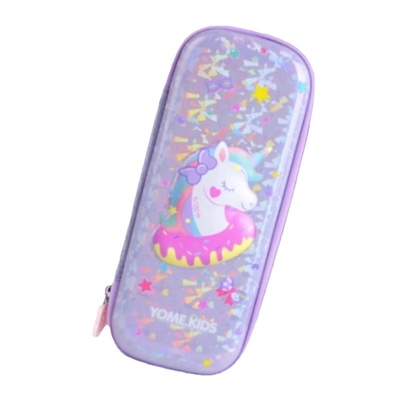 小马紫色甜甜圈EVA拉链文具盒