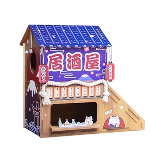 元気喵丨居酒屋双层别墅猫窝猫抓板耐抓不掉屑猫咪玩具四季通用