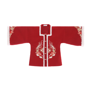 素羽华裳 岁岁年年 原创明制汉服女红色马面裙拜年服秋冬加厚套装