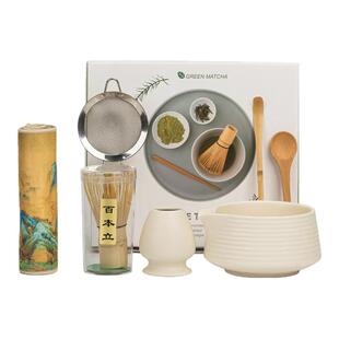 抹茶碗茶具套装礼盒茶筅百本立打抹茶工具带嘴点茶器烘焙搅拌器