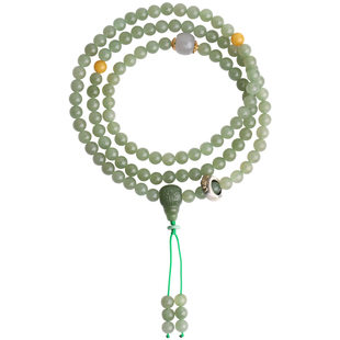 心斋堂【一念】天然高冰晴水和田玉手串女本命年108颗佛珠玉手链