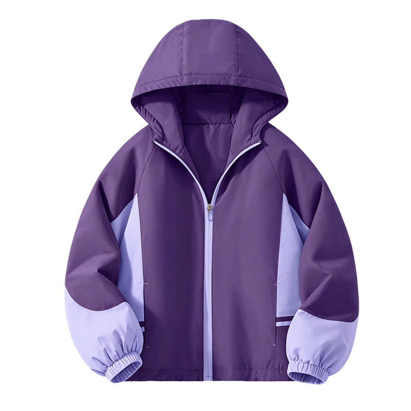 巴布豆女童棉服外套洋气撞色