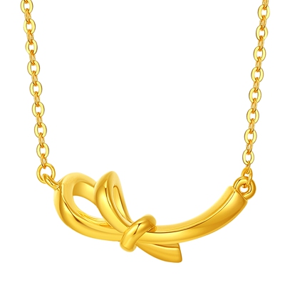 潮宏基至简18k金项链蝴蝶结