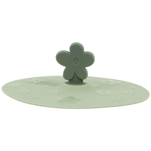 蓝莲花水杯杯盖硅胶食品级防尘通用万能盖玻璃马克杯子大口径盖子