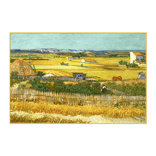 梵高星空油画卧室客厅装饰画向日葵丰收壁画莫奈风景名画床头挂画