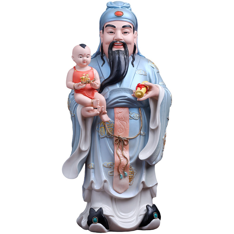 陶瓷福禄寿三星神像站像摆件供奉