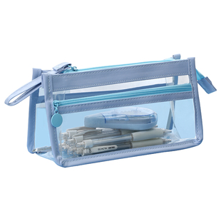 笔袋大容量透明ins风高颜值女孩款文具盒考试专用网红铅笔盒小学生中学生初高中女生男孩简约儿童笔盒文具袋