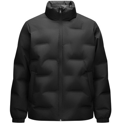 森马立领外套潮纯色三防羽绒服男