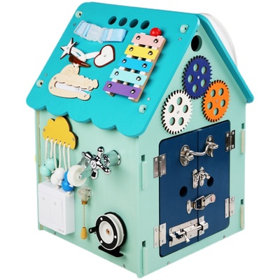 蒙氏蒙特梭利忙碌屋木制玩具房子