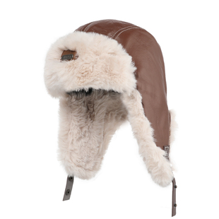 复古皮革飞行员帽子2025秋冬款男女保暖雷锋帽加绒护耳骑行机车帽