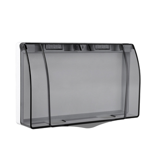 卫生间透明自粘贴式二位双连联体86型开关插座保护盖罩防溅防水盒