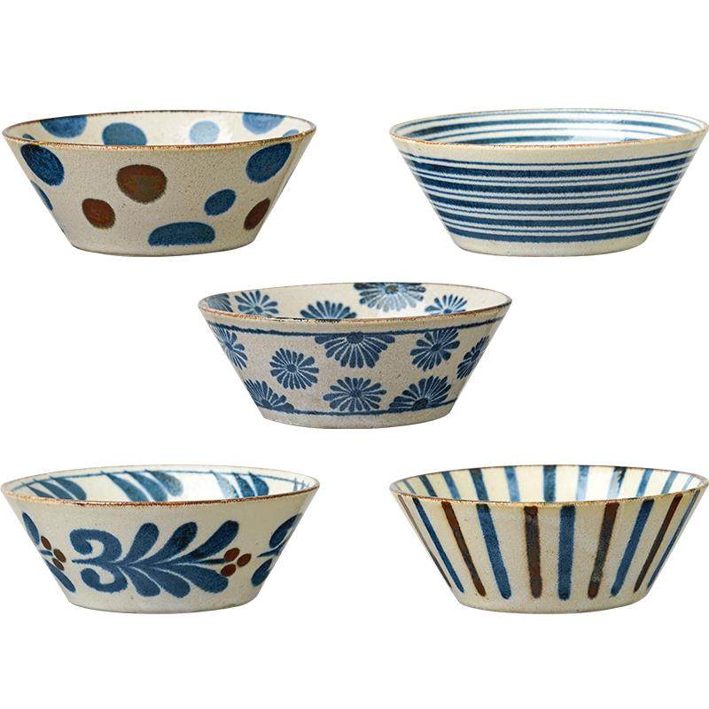 美浓烧釉下彩南国沙拉碗高颜值陶瓷面碗日式进口感果盘轻食餐具