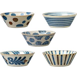 美浓烧釉下彩南国沙拉碗高颜值陶瓷面碗日式进口感果盘轻食餐具