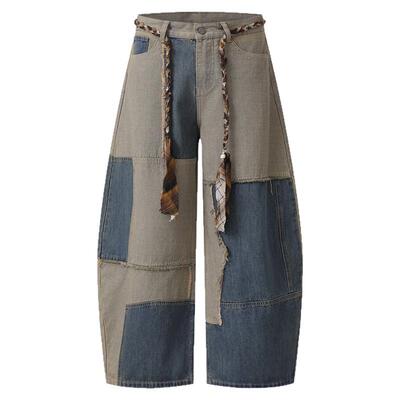 未曾拥有阔腿牛仔裤宽松潮牌