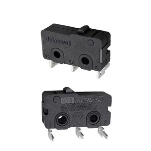 G610侧面弯脚PCB端子微动开关3脚10A大电流行程限位点触式带杠杆