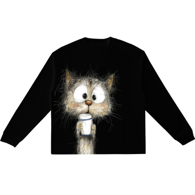 重磅真350g天花板面料长袖印花T