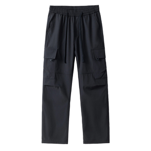 班尼路SK工装休闲裤男士宽松百搭美式潮牌秋冬季黑色直筒长裤子MS