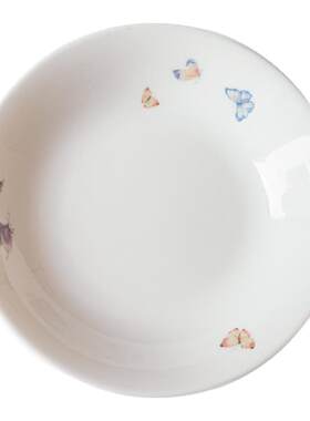 陶作坊白瓷象牙彩绘贴花蝴蝶壶承 白瓷茶点盘高端功夫茶具配件