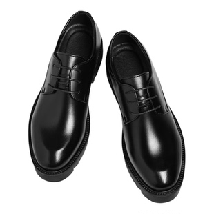 新中式新郎结婚订婚礼男款鞋子青年国风中山装厚底内增高男士皮鞋