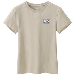 骆驼夏日正肩圆领T恤女夏季棉T透气短袖休闲运动修身显瘦上衣