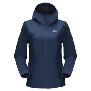 骆驼户外软壳衣女2026春季新款防泼水薄绒运动服外套服徒步登山服