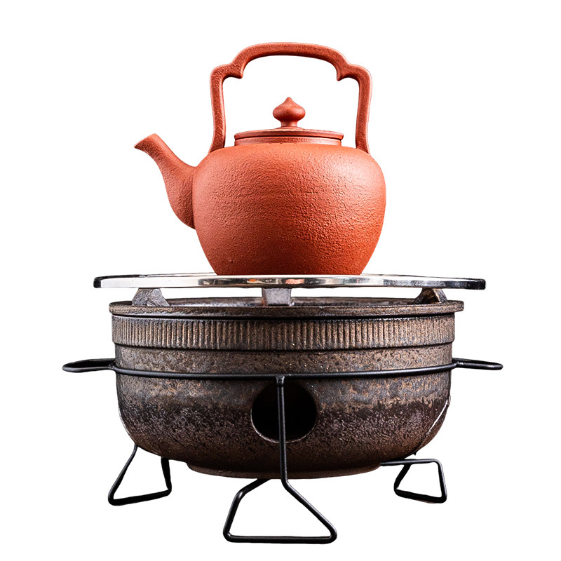 鎏金铁釉炭炉围炉煮茶罐罐茶壶