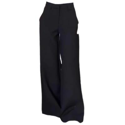 适合腿粗胯宽的黑色阔腿西装裤！