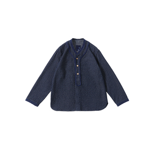 MOUNTsupply剑道面料日系棒球服古布衬衫无领道袍ICT余文乐VISVIM