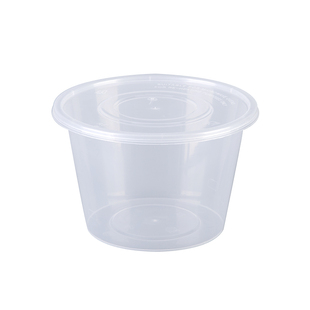 圆形1500ml一次性餐盒饭盒塑料透明外卖打包盒双层汤盒圆碗快餐盒
