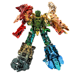 儿童炫彩变形玩具恐龙机器人合体霸王龙机甲金刚模型3岁6男孩礼物