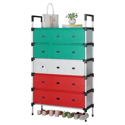 琼思免安装折叠防尘鞋架柜