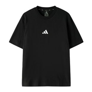 耶运动Adidas阿迪达斯短袖男100%棉运动休闲刺绣LOGO夏T恤JE9024