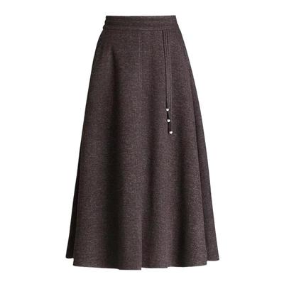 毛呢半身裙女秋冬款2025新款高腰A字伞裙遮胯显瘦小个子大摆裙子