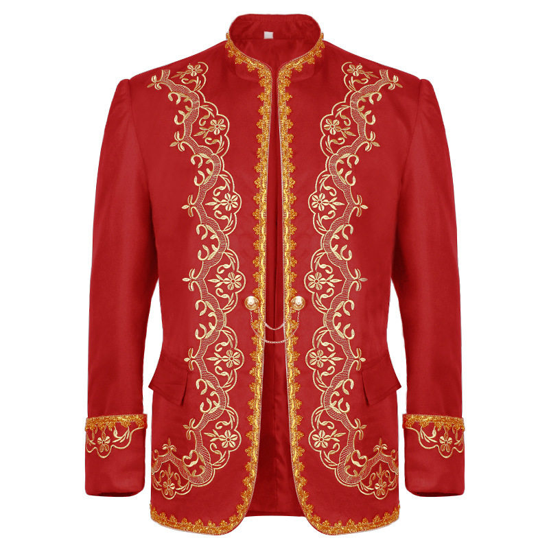 中世纪复古宫廷黑白歌剧cos服男