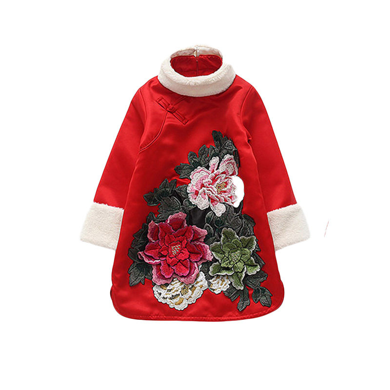 女宝宝拜年服冬中国唐装旗袍