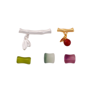 国风和田玉竹节配件散珠diy串珠子手链手串玉石玛瑙沙金檀木配饰