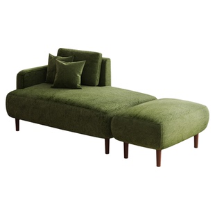 雪尼尔贵妃位沙发模块组合客厅小户型北欧卧室阳台可躺懒人窄沙发