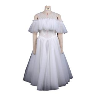 简约一字肩旅拍领证小礼服森系蓬蓬公主裙2020新款新娘夏季轻婚纱