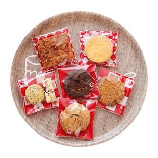 喜庆中国红饼干密封袋 新年曲奇烘焙包装 糖果自粘袋 蛋糕储存袋