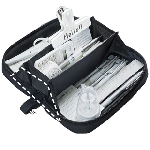 简约风耐脏超大容量笔袋男孩款火山文具盒初中生高中生铅笔盒男女生小学生用文具袋女孩款高颜值收纳