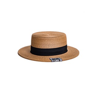 古叔的着 老钱风平顶草编帽男夏季新款防晒康康帽船夫帽复古草帽