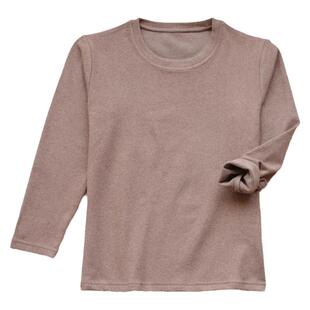 儿童薄绒保暖内衣上衣圆领中大男童加厚秋衣小孩宽松打底衫睡衣冬