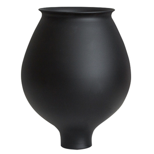 新中式简约陶瓷哑光黑色陶罐花瓶高级感客厅饰品轻奢插花中古摆件