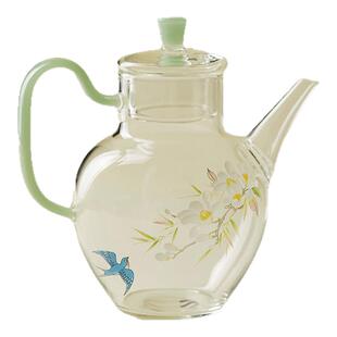 里作高端玻璃茶壶泡绿茶专用茶具高颜值透明泡茶器轻奢风仿宋执壶